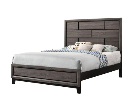 Akerson Gray Finish Wood Modern Rustic And Charm Panel Bedroom Set - Ella Furniture