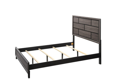 Akerson Gray Finish Wood Modern Rustic And Charm Full Panel Bed - Ella Furniture