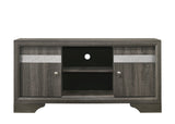 Regata Grey Finish Modern Tv Stand, Entertainment Cabinet, Contemporary Style, Media Console With Wood Finish And Wood Legs with Storage Doors for Living Room - Ella Furniture