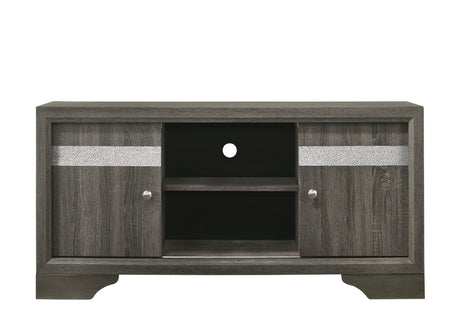 Regata Grey Finish Modern Tv Stand, Entertainment Cabinet, Contemporary Style, Media Console With Wood Finish And Wood Legs with Storage Doors for Living Room - Ella Furniture