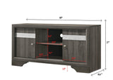 Regata Grey Finish Modern Tv Stand, Entertainment Cabinet, Contemporary Style, Media Console With Wood Finish And Wood Legs with Storage Doors for Living Room - Ella Furniture