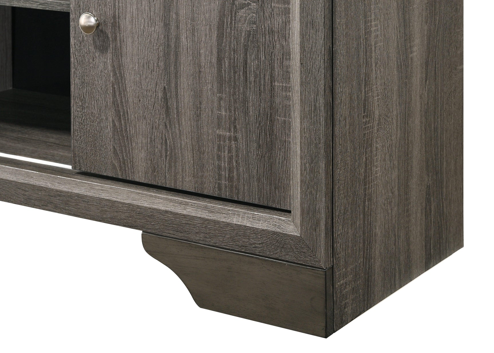 Regata Grey Finish Modern Tv Stand, Entertainment Cabinet, Contemporary Style, Media Console With Wood Finish And Wood Legs with Storage Doors for Living Room - Ella Furniture