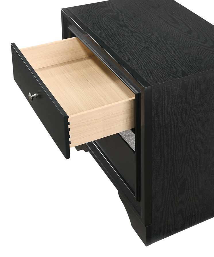 Regata Black/Silver Sleek And Modern, Wood Storage Platform Bedroom Set - Ella Furniture