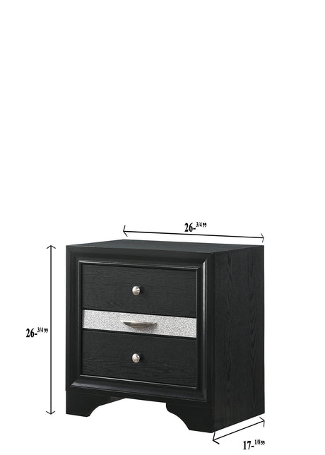 Regata Black/Silver Modern And Sleek Wood Queen Storage Platform Bed - Ella Furniture
