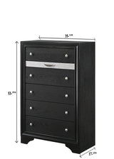 Regata Black/Silver Sleek And Modern, Wood Storage Platform Bedroom Set - Ella Furniture