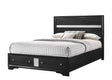 Regata Black/Silver Modern And Sleek Wood Queen Storage Platform Bed - Ella Furniture