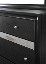 Regata Dresser Black/Silver, Sleek And Modern Wood, 7 Spacious Drawers - Ella Furniture