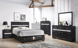Regata Chest Black/silver, Traditional Modern Wood, Knob 5 Drawers - Ella Furniture