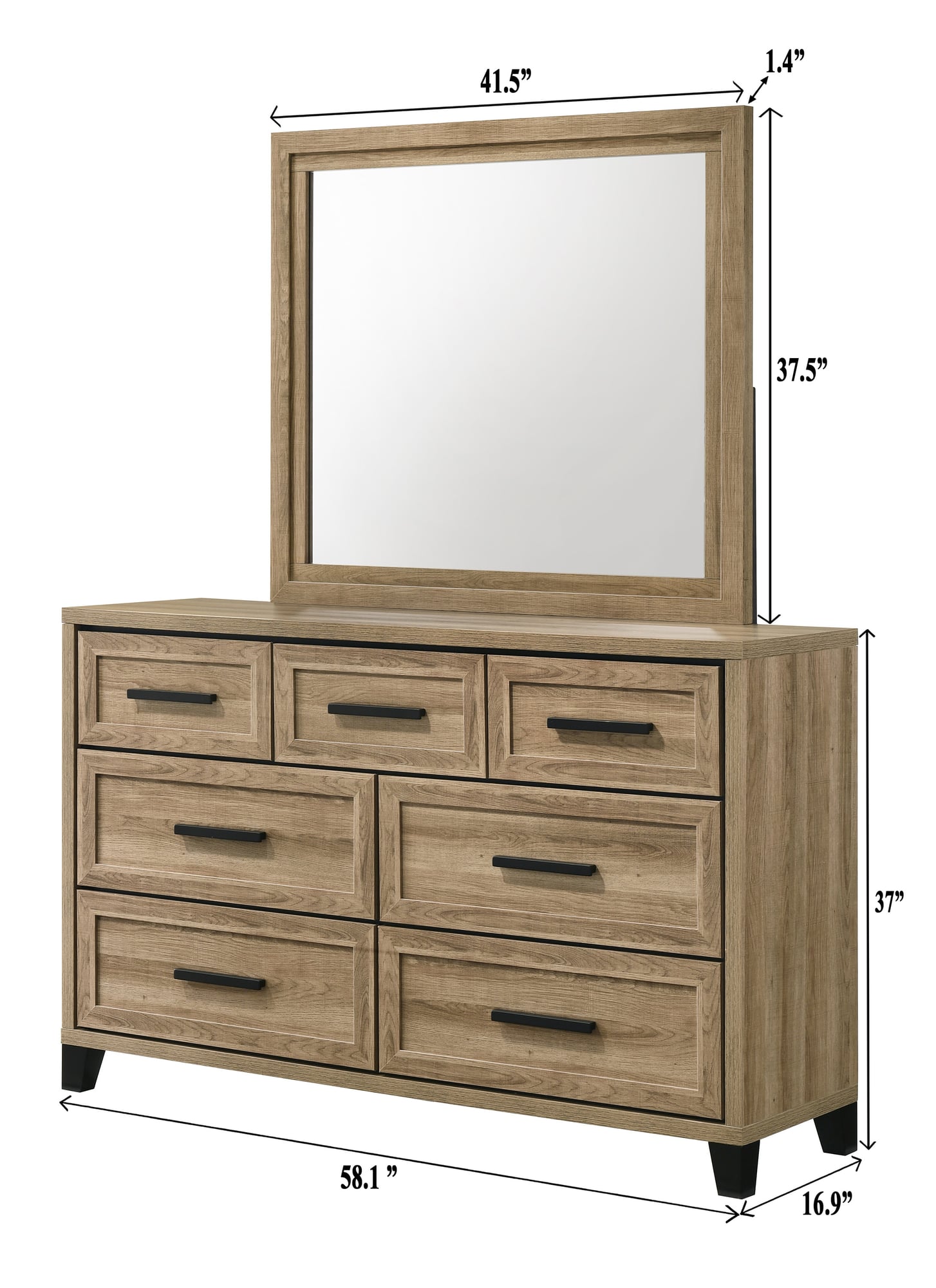 Jameson Light Brown Panel Bedroom Set view 7