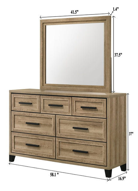 Jameson Light Brown Dresser and Mirror view 2