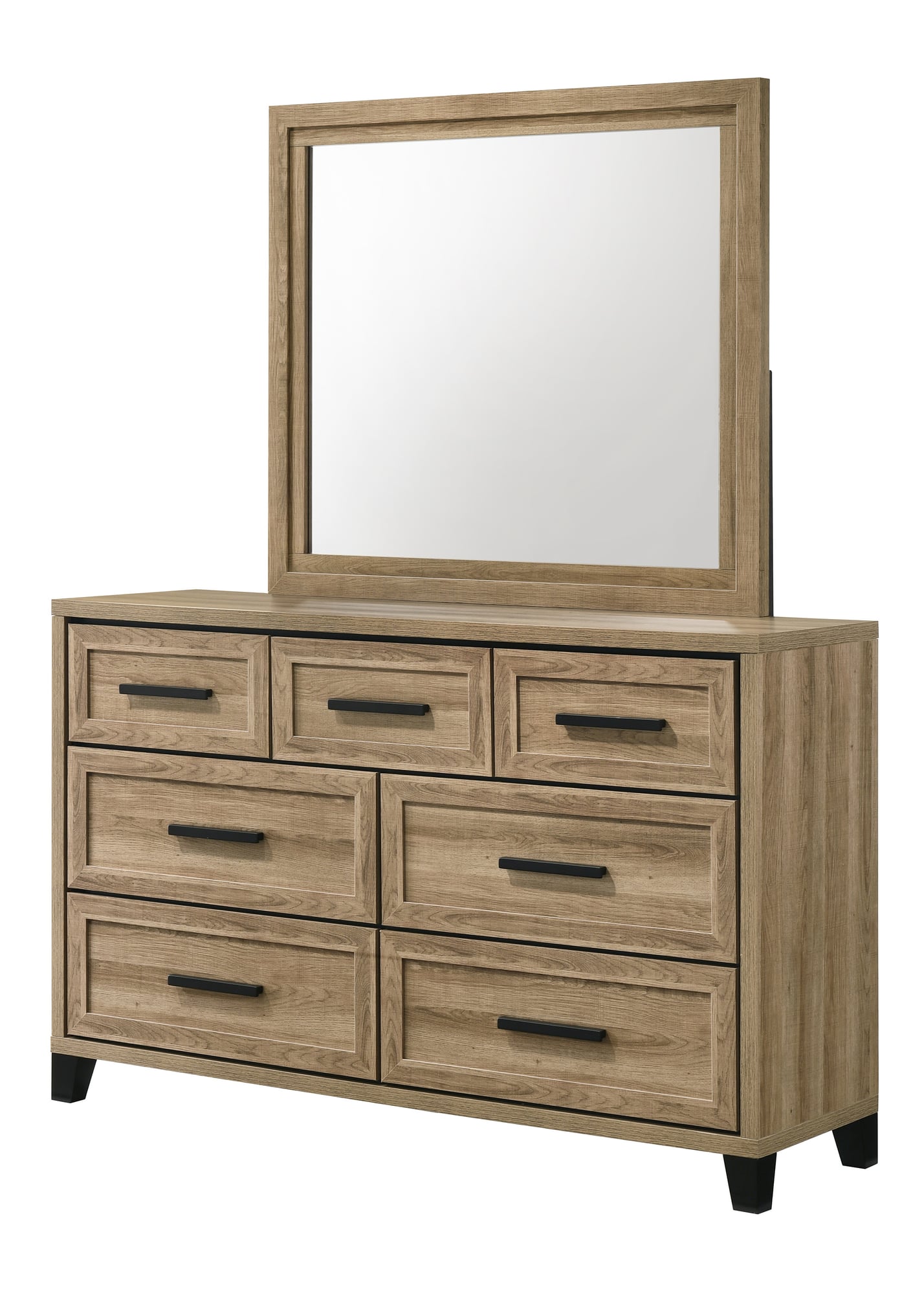 Jameson Light Brown Dresser and Mirror from Ella Furniture