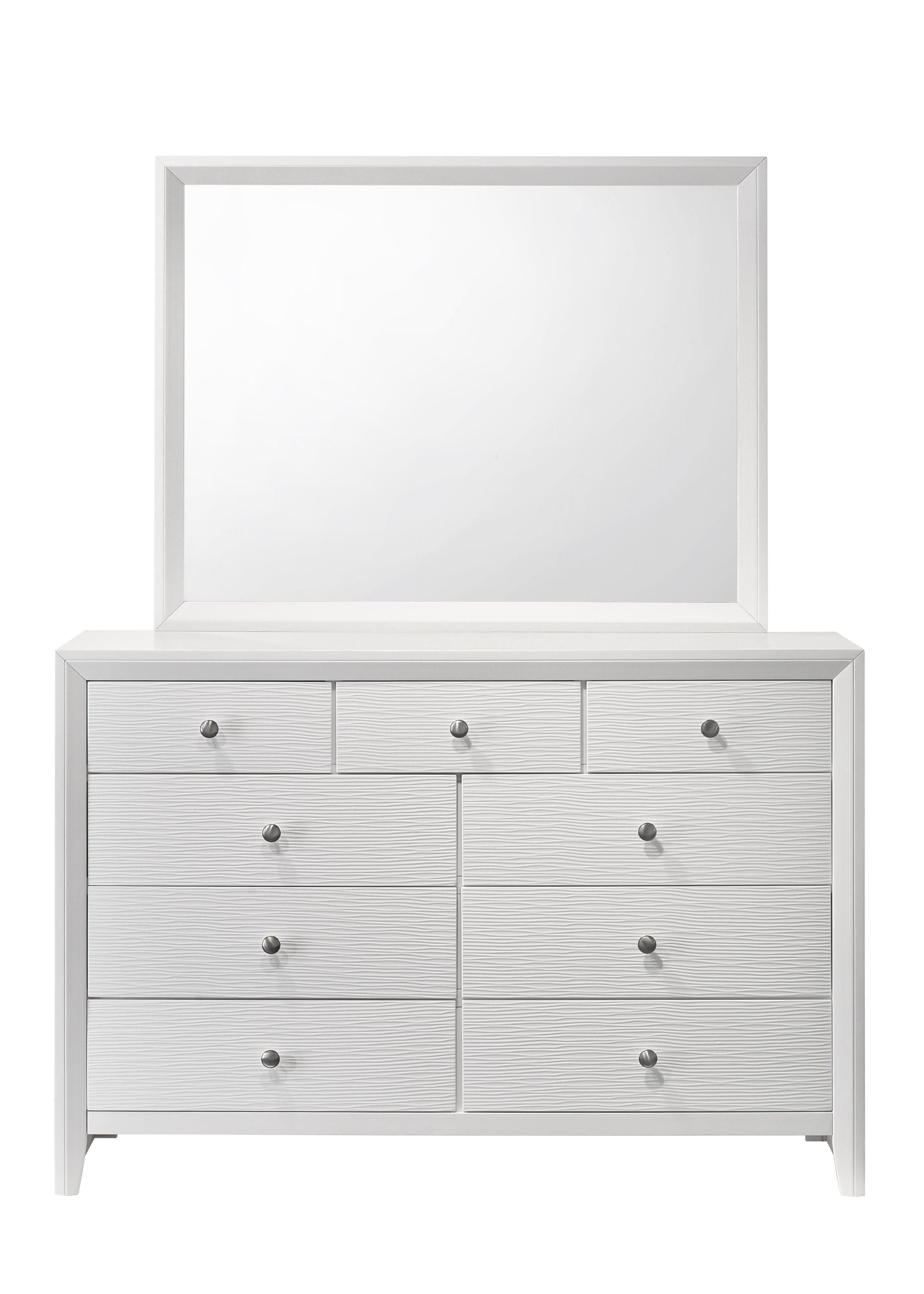 Evan Dresser White, Sleek And Contemporary Wood, 9 Spacious Drawers - Ella Furniture