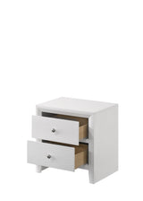 Evan Night Stand White, Modern Contemporary Sleek Wood, 2 Spacious Drawers - Ella Furniture
