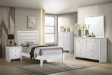 Evan Night Stand White, Modern Contemporary Sleek Wood, 2 Spacious Drawers - Ella Furniture