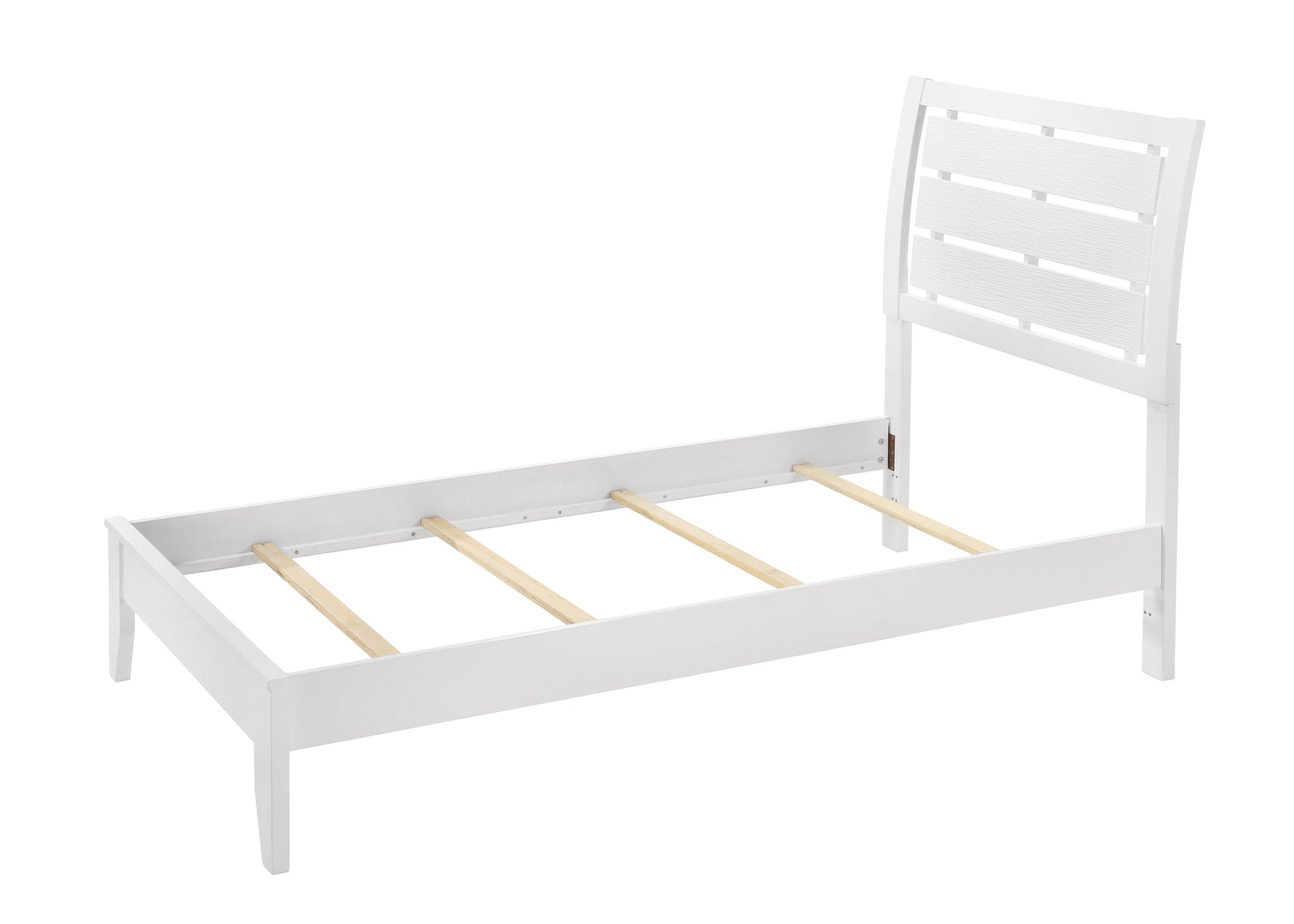 Evan White Modern Contemporary Wood And Wood Veneer Twin Sleigh Bed - Ella Furniture