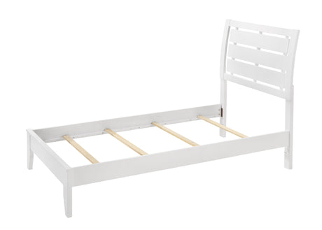 Evan White Modern Contemporary Wood And Wood Veneer Full Sleigh Bed - Ella Furniture