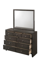 Evan Dresser Grey, Modern Wood, Nickel Knob 7 Drawers - Ella Furniture