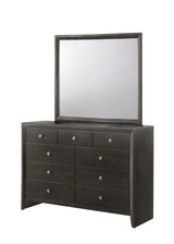 Evan Dresser Grey, Modern Wood, Nickel Knob 7 Drawers - Ella Furniture