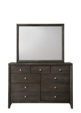 Evan Dresser Grey, Modern Wood, Nickel Knob 7 Drawers - Ella Furniture