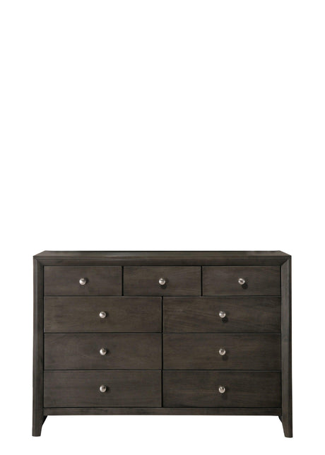 Evan Gray Finish Contemporary Modern Wood Upholstered Full Panel Bed - Ella Furniture