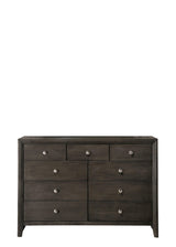 Evan Dresser Grey, Modern Wood, Nickel Knob 7 Drawers - Ella Furniture