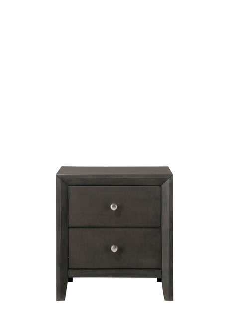 Evan Gray Finish Contemporary Modern Wood Upholstered Full Panel Bed - Ella Furniture