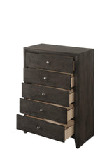 Evan Dresser Grey, Modern Wood, Nickel Knob 7 Drawers - Ella Furniture