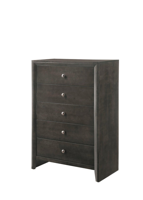 Evan Night Stand Grey, Modern Transitional Wood, 2 Spacious Drawers - Ella Furniture