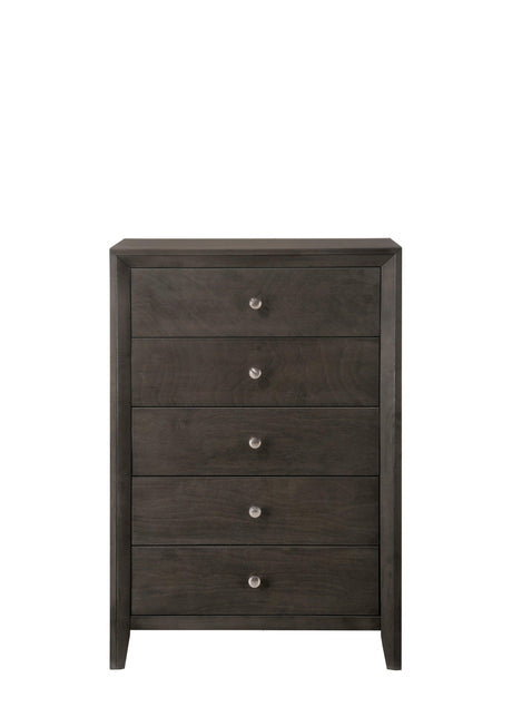 Evan Night Stand Grey, Modern Transitional Wood, 2 Spacious Drawers - Ella Furniture