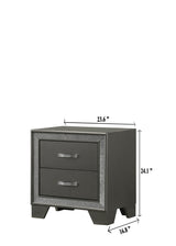 Kaia Chest Gray, Contemporary Modern Wood, Crystal 5 Drawers - Ella Furniture