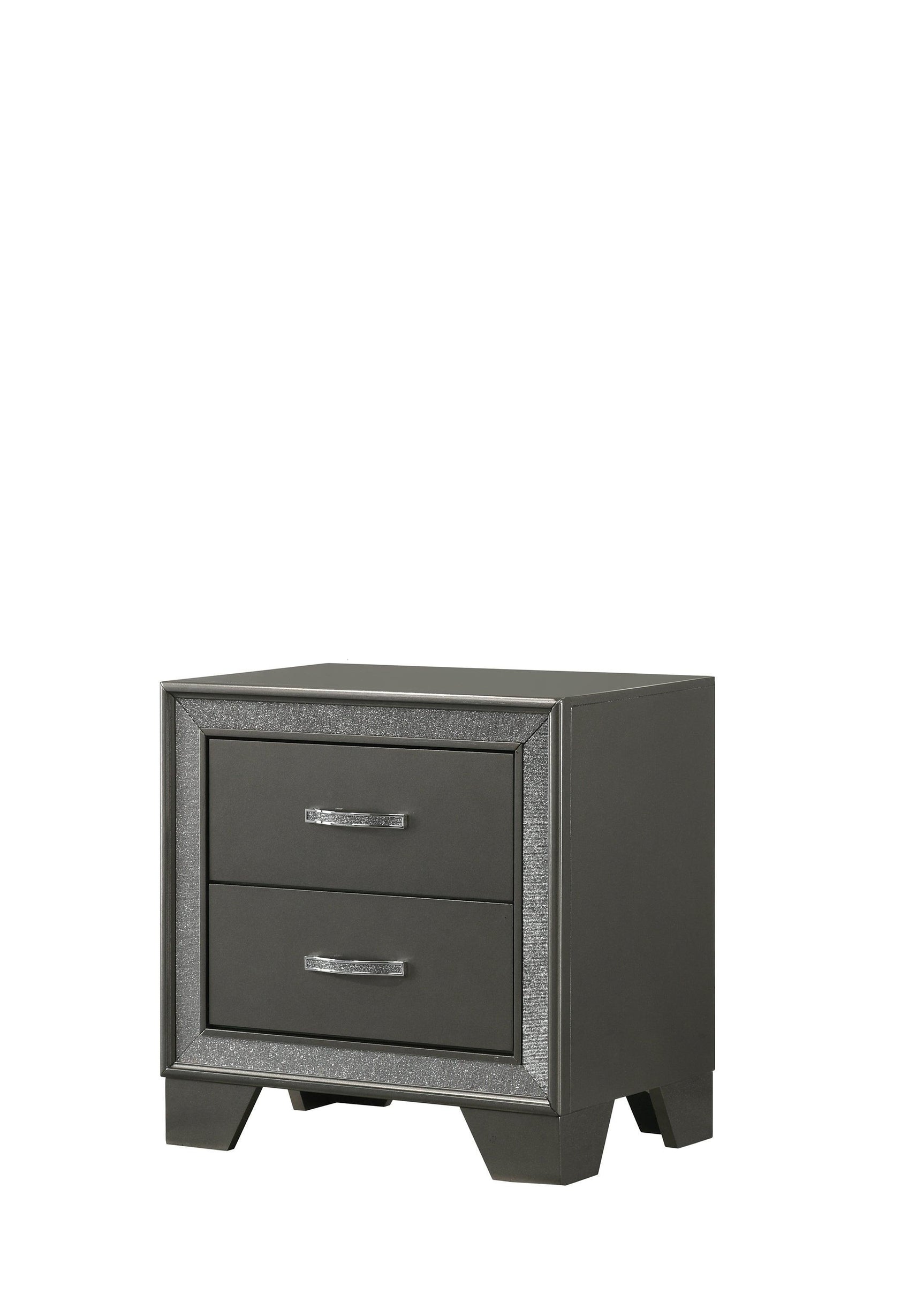 Kaia Chest Gray, Contemporary Modern Wood, Crystal 5 Drawers - Ella Furniture