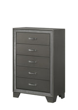 Kaia Night Stand Gray, Sleek And Modern Wood, Metal 2 Spacious Drawers - Ella Furniture