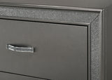 Kaia Chest Gray, Contemporary Modern Wood, Crystal 5 Drawers - Ella Furniture
