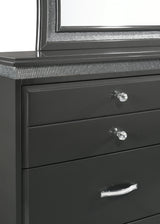 Frampton Gray Exquisite And Modern LED Fabric Upholstered Panel Bedroom Set - Ella Furniture