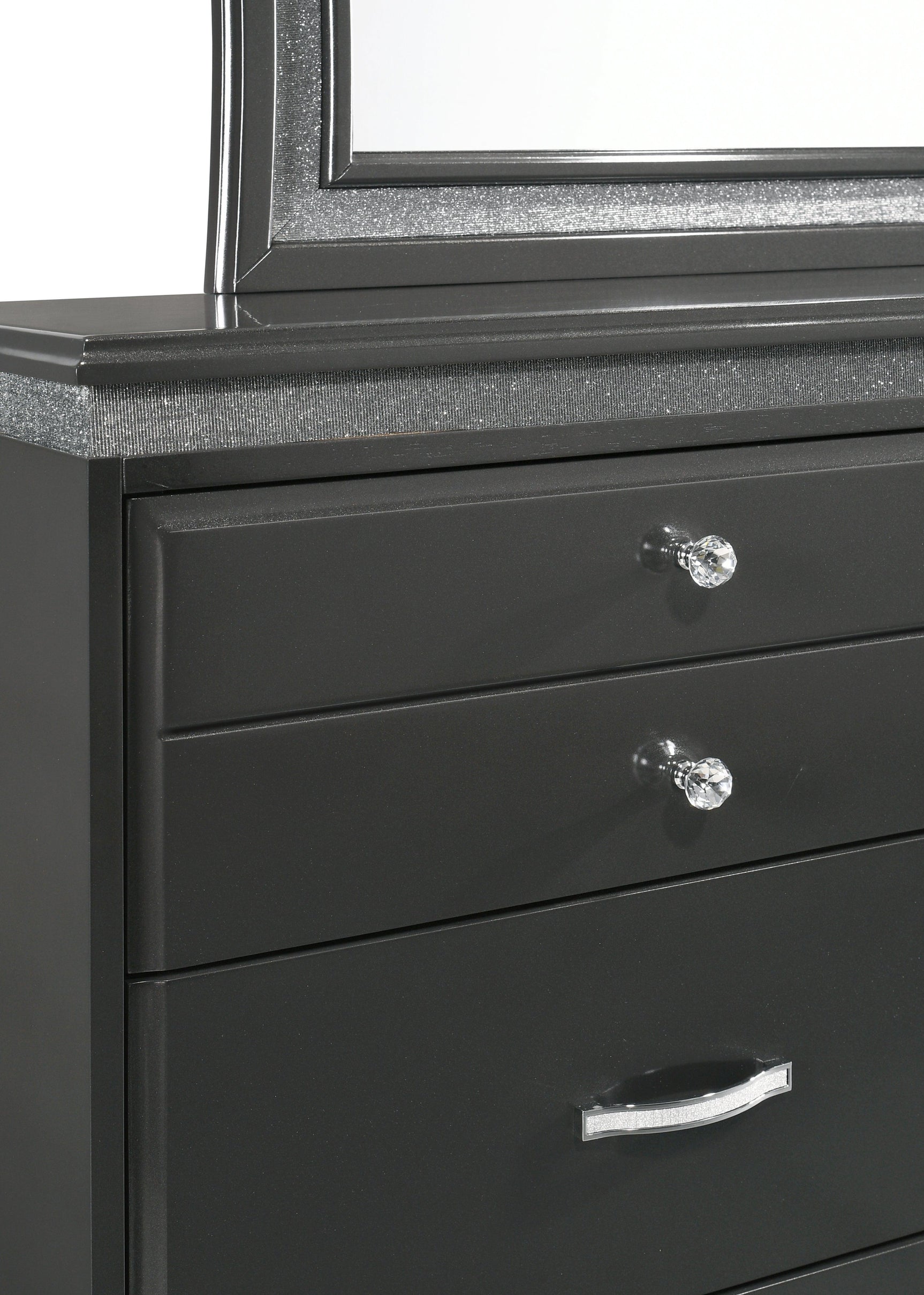 Frampton Gray Exquisite And Modern LED Fabric Upholstered Panel Bedroom Set - Ella Furniture