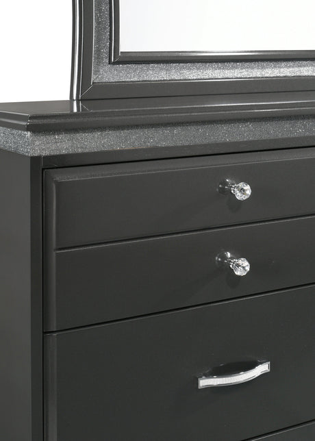 Frampton Gray Exquisite And Modern LED Fabric Upholstered Panel Bedroom Set - Ella Furniture