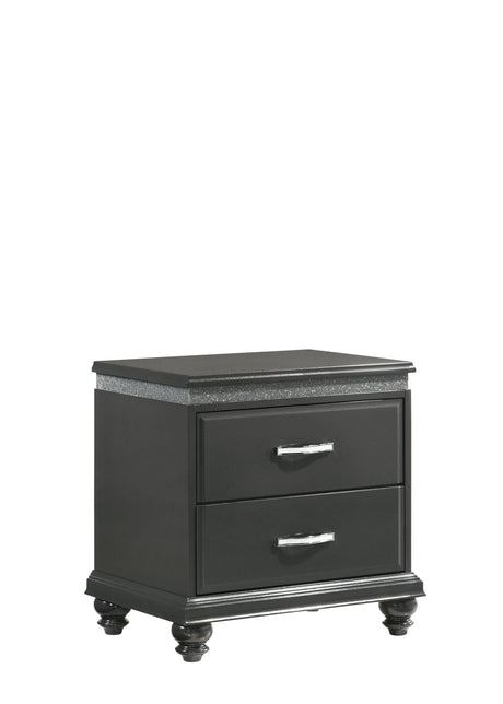 Frampton Gray Exquisite And Modern LED Fabric Upholstered Panel Bedroom Set - Ella Furniture