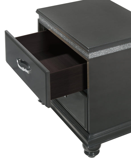 Frampton Gray Exquisite And Modern LED Fabric Upholstered Panel Bedroom Set - Ella Furniture