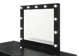 Avery Black Contemporary Sleek Veneers With Knob Vanity - Ella Furniture