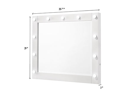 Avery White Contemporary Sleek Veneers With Knob Vanity - Ella Furniture