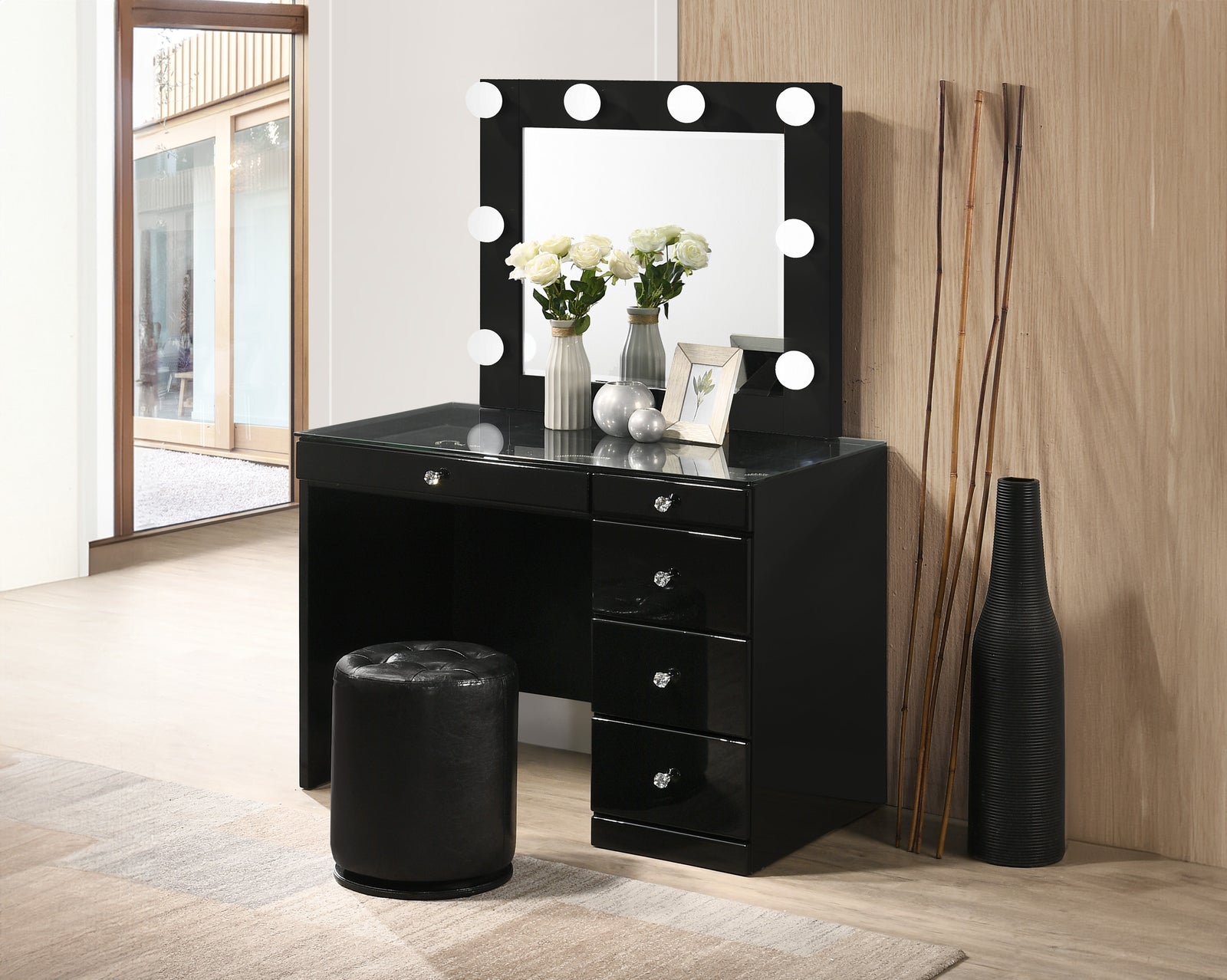 Morgan Luxo Black Vanity Set