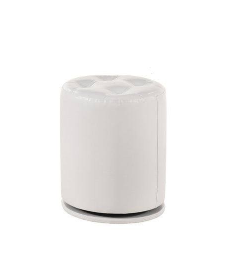 Avery White Contemporary Sleek Veneers With Knob Vanity - Ella Furniture