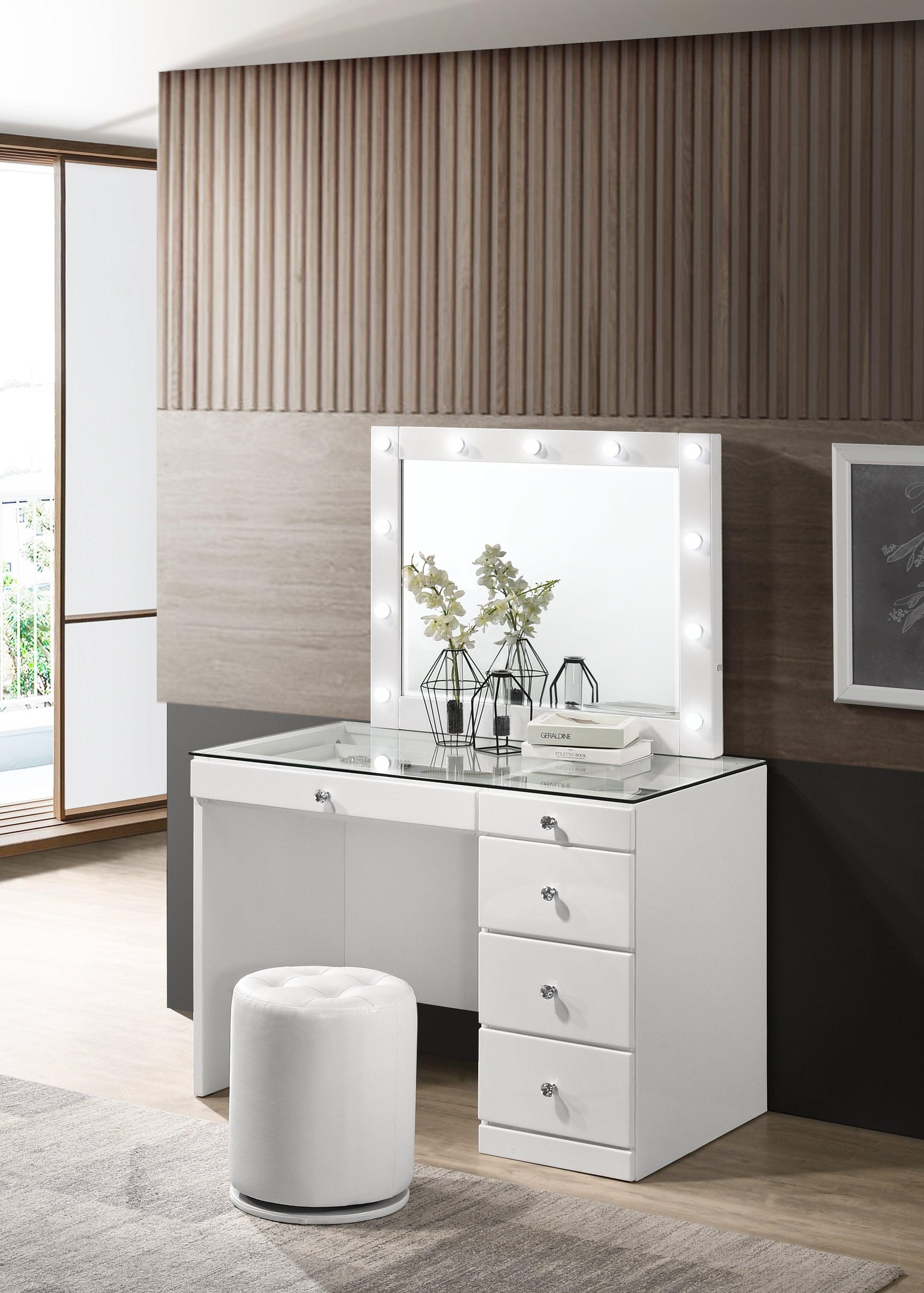 Morgan White Vanity Set