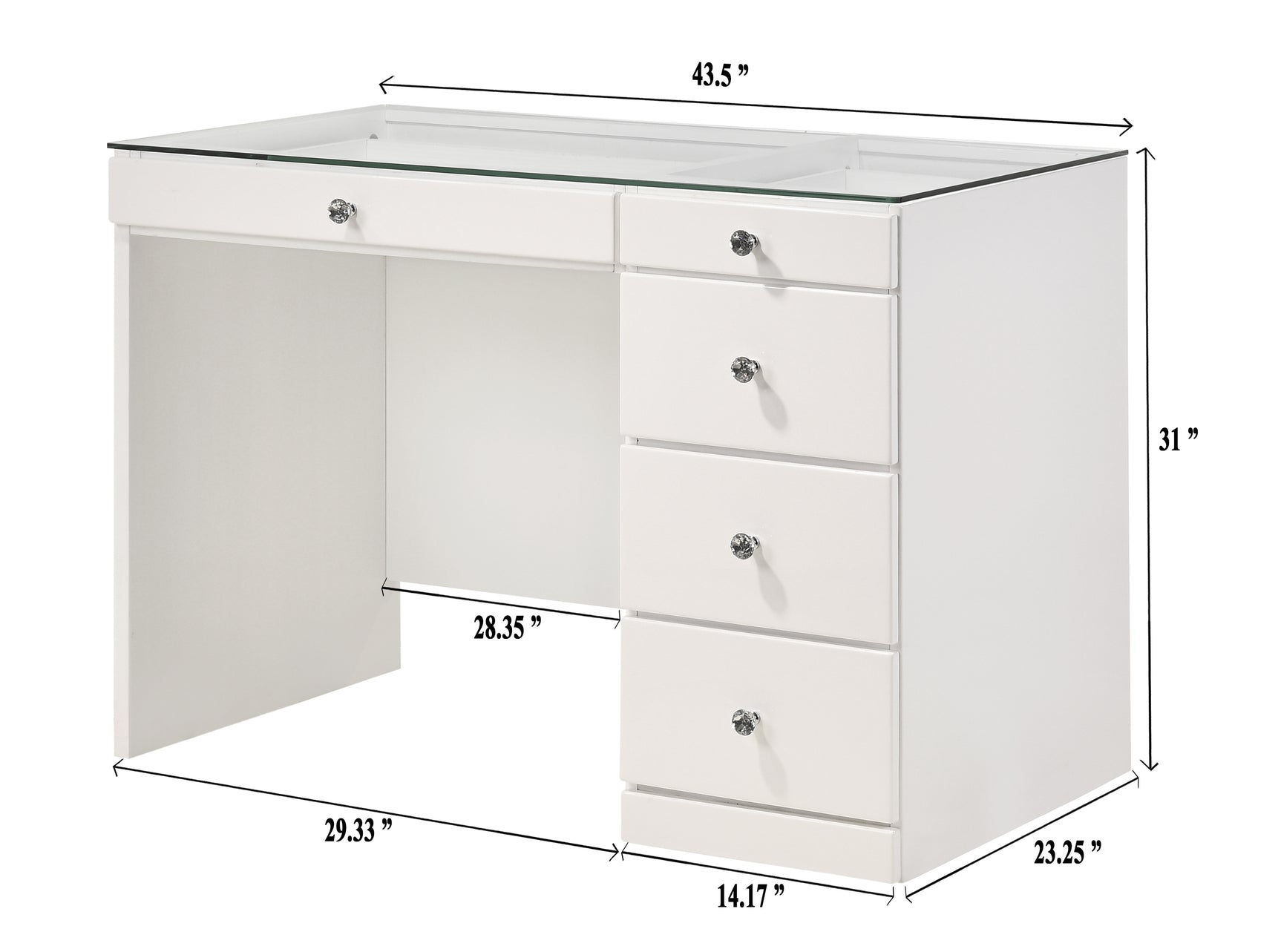 Morgan Luxo White Vanity Set