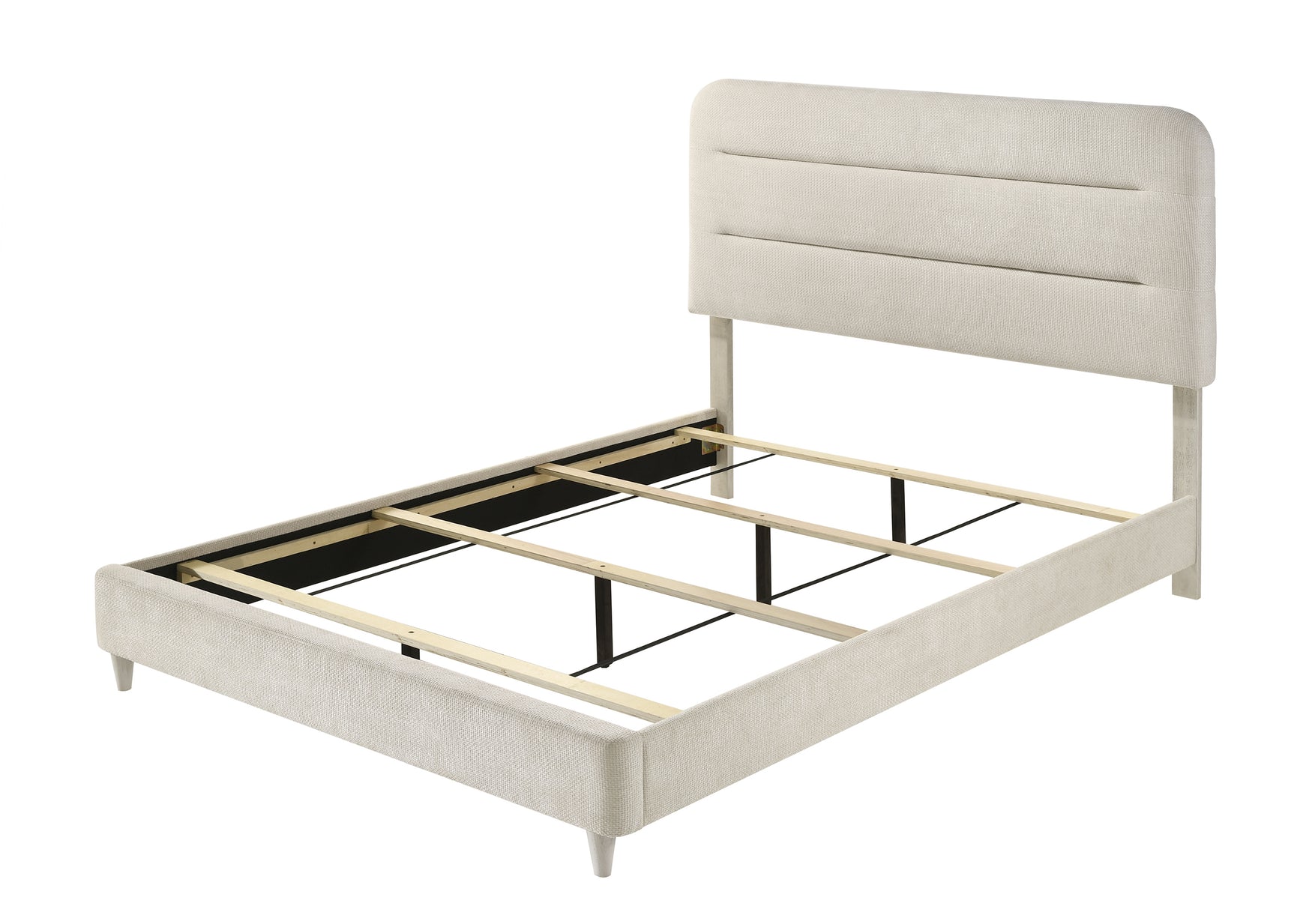 Nyomi White Upholstered Panel King Bed