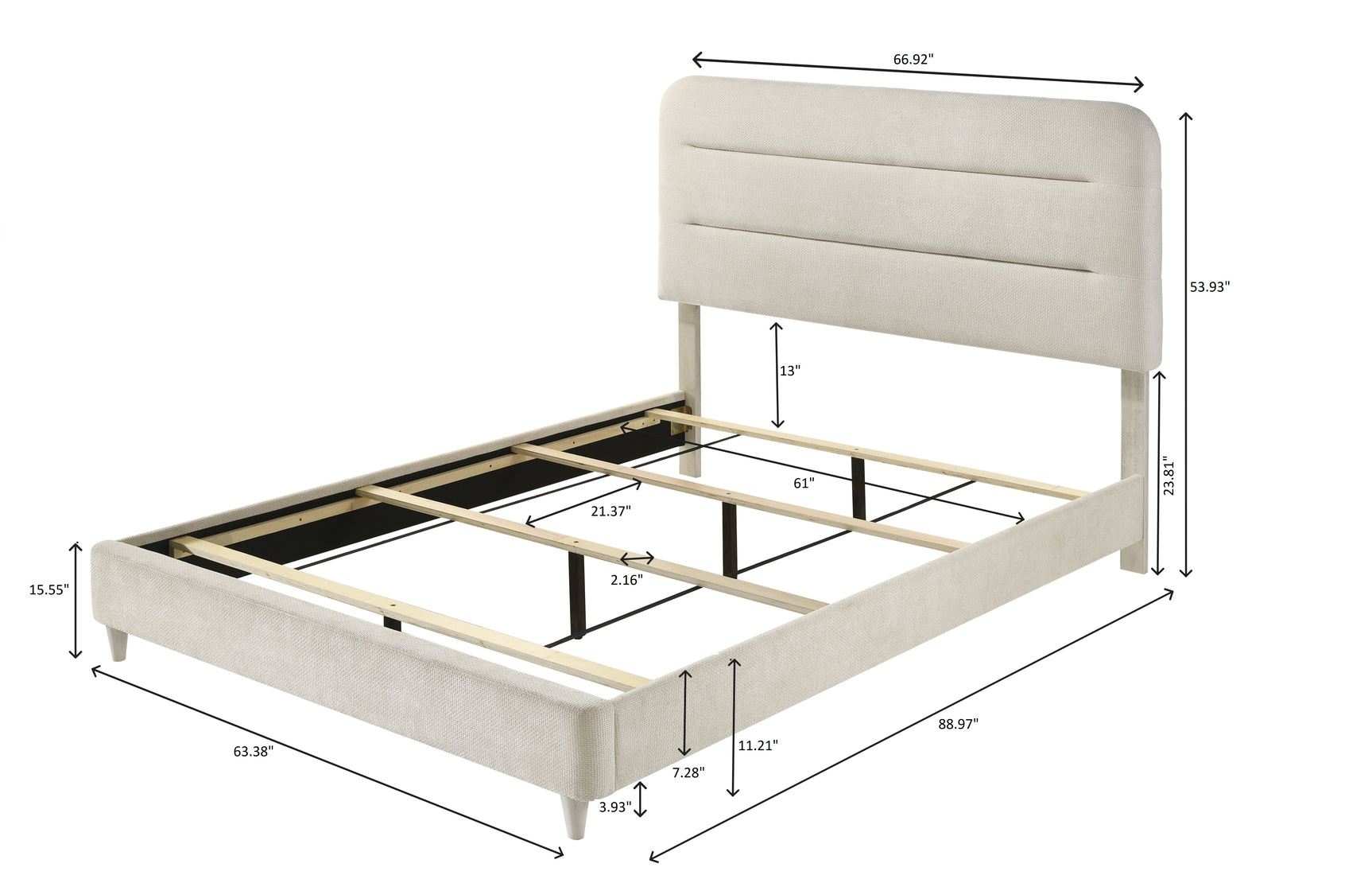 Nyomi White Upholstered Panel King Bed