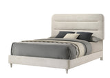Nyomi White Upholstered Panel Queen Bed