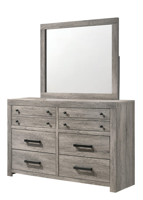Tundra Chest Gray, Contemporary Sleek And Modern Wood, Metal Nickel Knob 5 Drawers - Ella Furniture