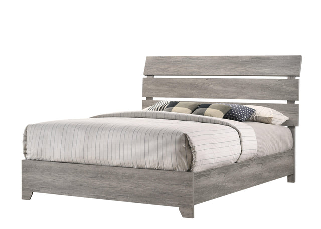 Tundra Gray Finish Sleek Contemporary Solid Hardwood Queen Platform Bed - Ella Furniture