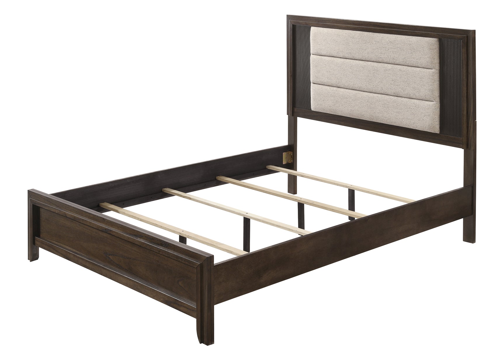Carlton Brown Upholstered Panel King Bed
